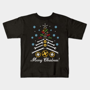 Mechanic Christmas Tree Kids T-Shirt